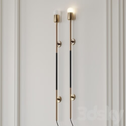 Leather Wrapped Linear Wall Sconce by Katy Skelton 3D Models 