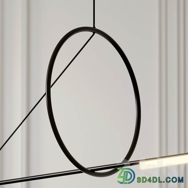 Cercle Et Trait Linear Suspension By CVL Luminaires Pendant light 3D Models