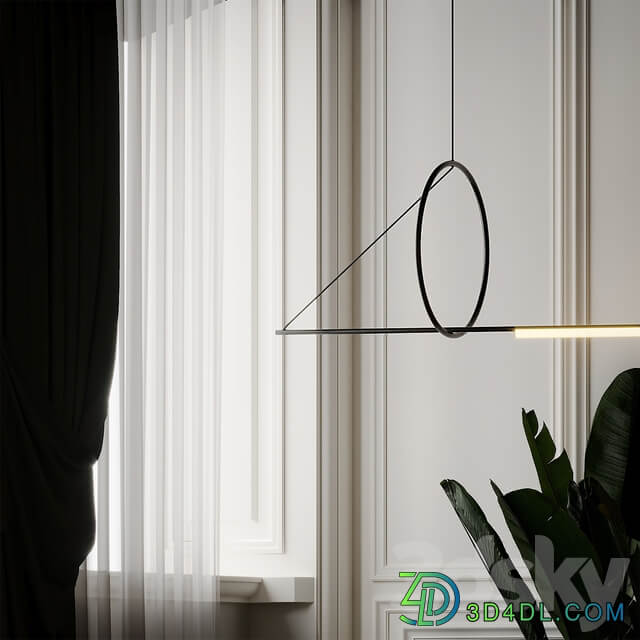 Cercle Et Trait Linear Suspension By CVL Luminaires Pendant light 3D Models