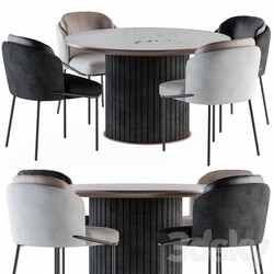 Table Chair Minotti Dinning Round Table and Chair 