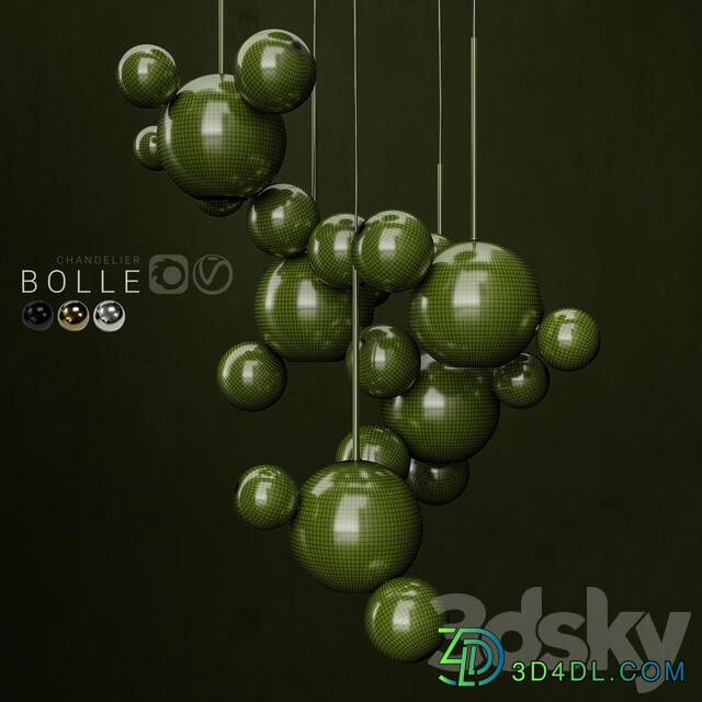 Chandelier Giopato Coombes Bolle 24 lights Pendant light 3D Models