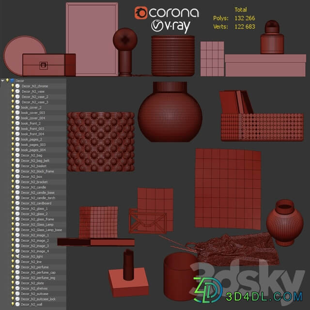 Decorative set N2 3D Models