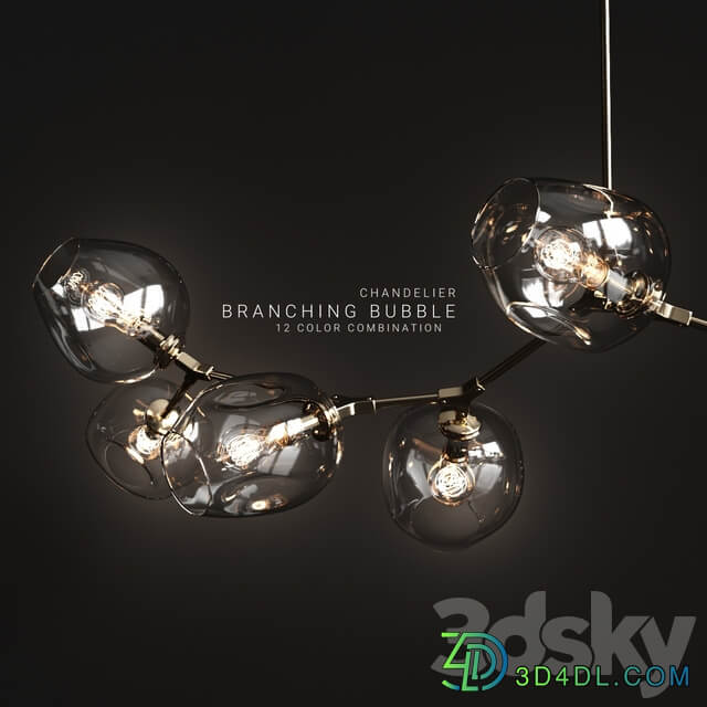 Branching bubble 9 lamps 2 Pendant light 3D Models