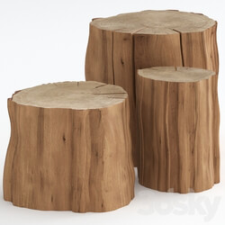 Coffee tables made of stumps 