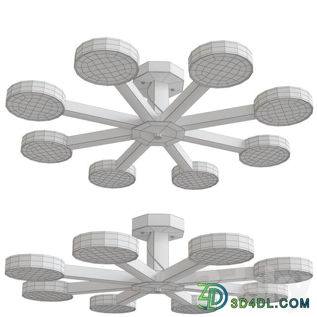 Modern Luxury Multi Stem Lamp Chandelier Pendant light 3D Models