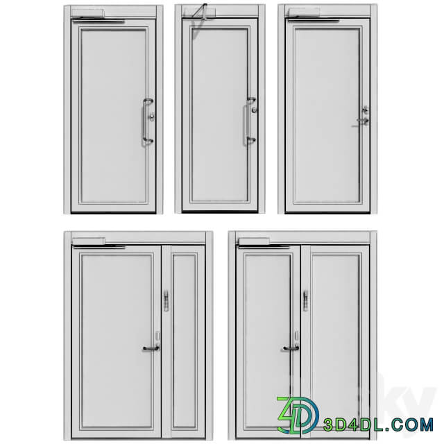 Metal fire doors 3D Models