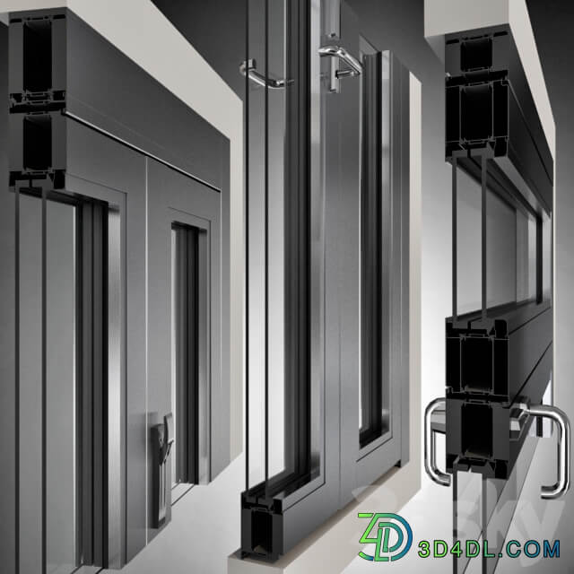 Metal fire doors 3D Models