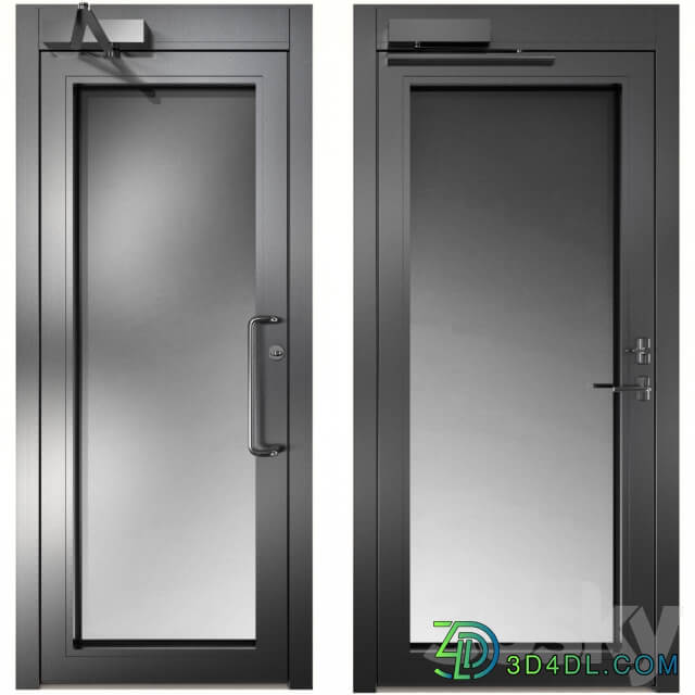 Metal fire doors 3D Models