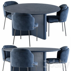 Table Chair Minotti Dinning Round Lou Table Blue Set 