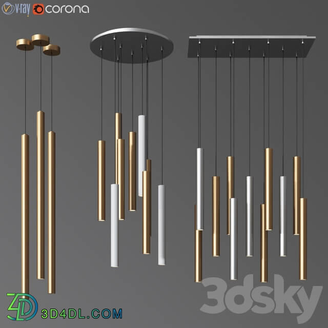 Ceiling light set 02 Pendant light 3D Models