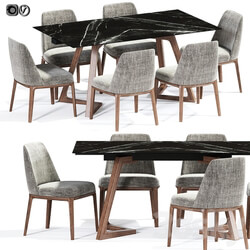 Table Chair Poliform Sophie Dining Chair Set 02 
