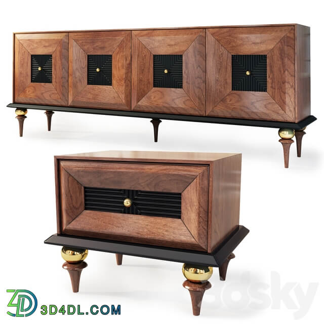 Sideboard Chest of drawer Chest sideboard and nightstand Art Deco Dicle. Nightstand tv stand by Kargili