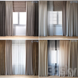 Economical curtains set 02 