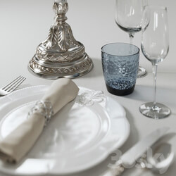 table setting with candlestick 