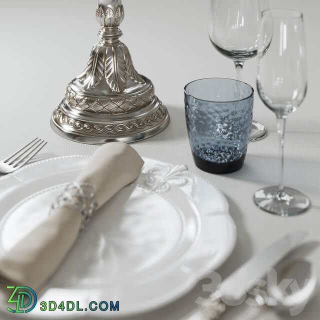 table setting with candlestick