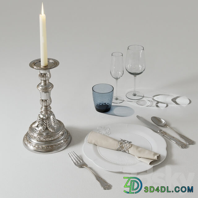 table setting with candlestick