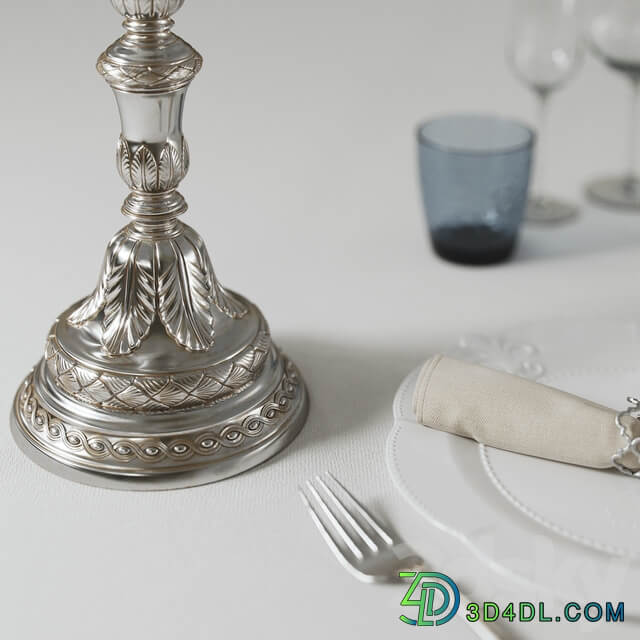 table setting with candlestick