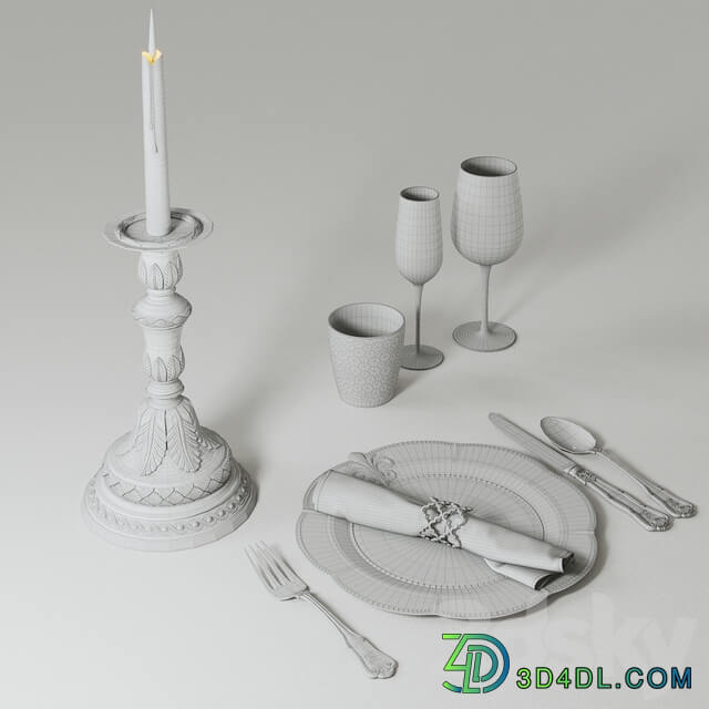 table setting with candlestick