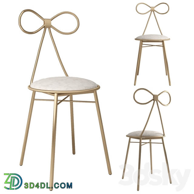 Chair Coquette Gold Table Chair 3D Models