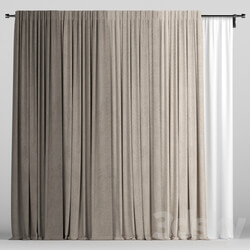 Brown curtains with tulle. 