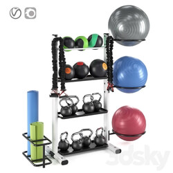 Fitness accessories rack 