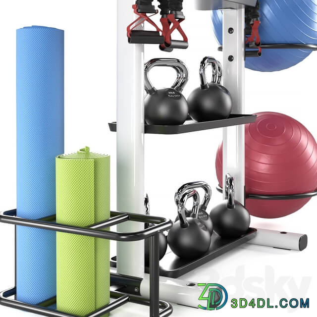 Fitness accessories rack