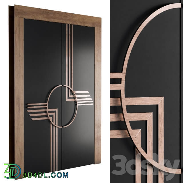 Minimal Black and Gold Door