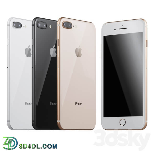 Apple iPhone 8 plus phone 3D Models