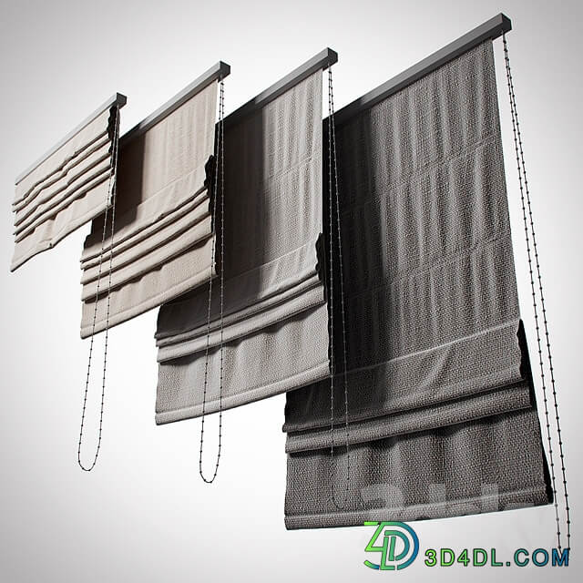 Set Roman blinds 4 stages 3 colors 