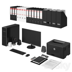 Office black pc set 