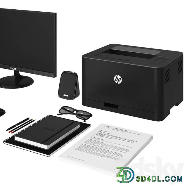 Office black pc set