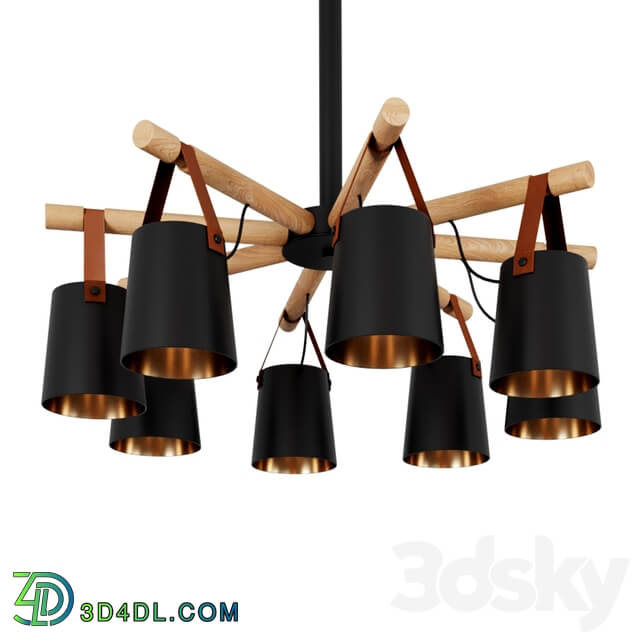 Modern Nordic Drop Down Pendant Chandelier 8 Pendant light 3D Models