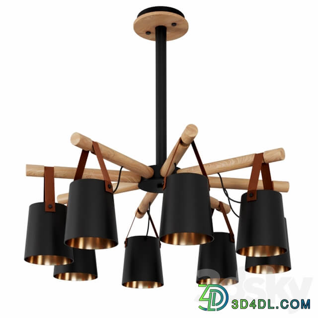 Modern Nordic Drop Down Pendant Chandelier 8 Pendant light 3D Models