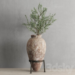 Antique vessel and olive branch 