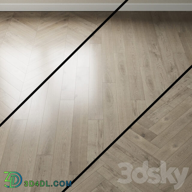 Parquet oak Coswick. Inspire GRAY VELVET Wood 3D Models