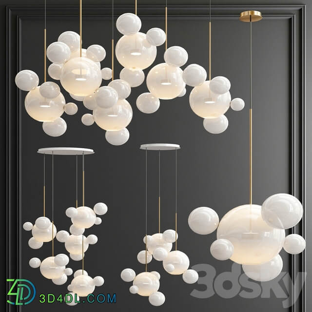 Four Exclusive Chandelier Collection 53 Milk Bubble Pendant light 3D Models