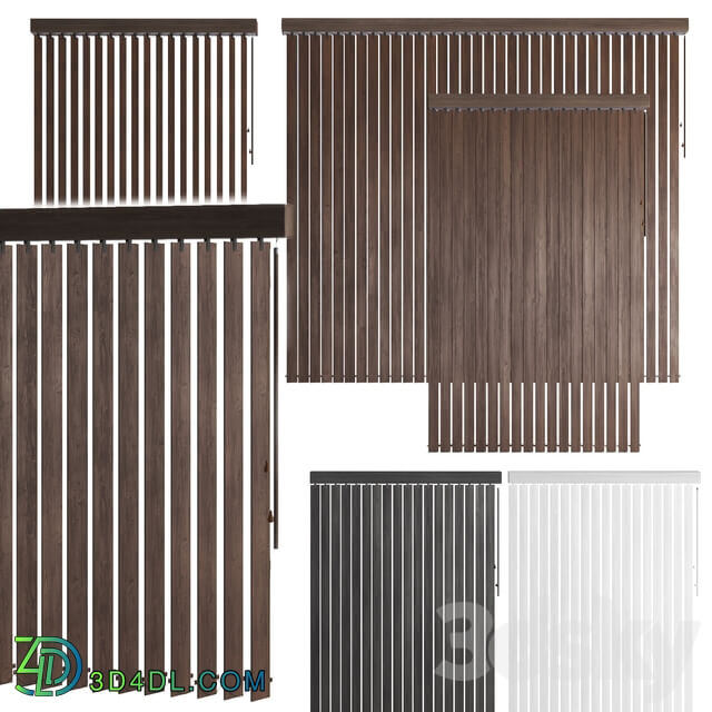 Vertical wooden blinds 3 options 3 colors