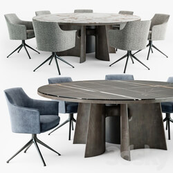 Table Chair Poliform Kensington round table Stanford chair set 