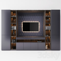 TV cabinet in the room 