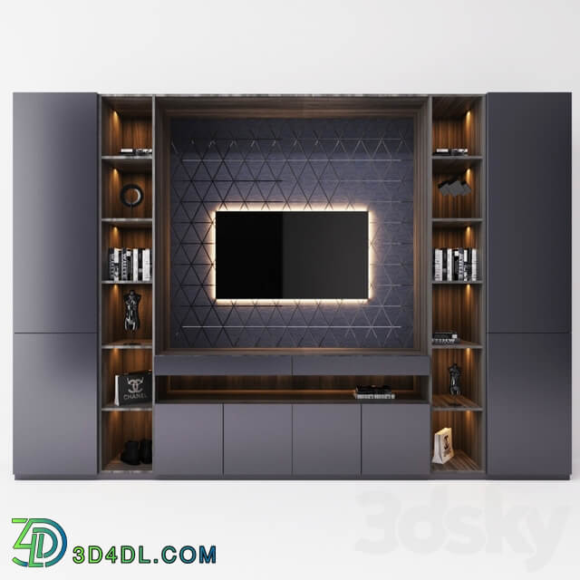 TV cabinet in the room