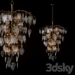 Sugar Leaf Glass Leaf Twenty Six Light Chandelier Pendant light 3D Models 