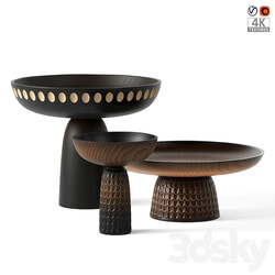 Wooden vases Zanat Nero Bowls 3D Models 