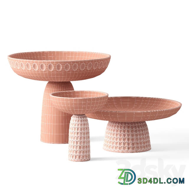 Wooden vases Zanat Nero Bowls 3D Models