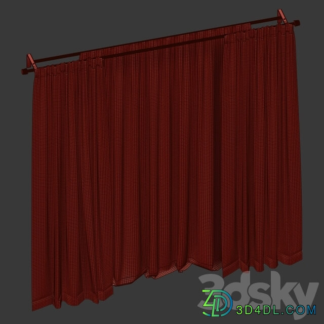 Brown curtains with tulle