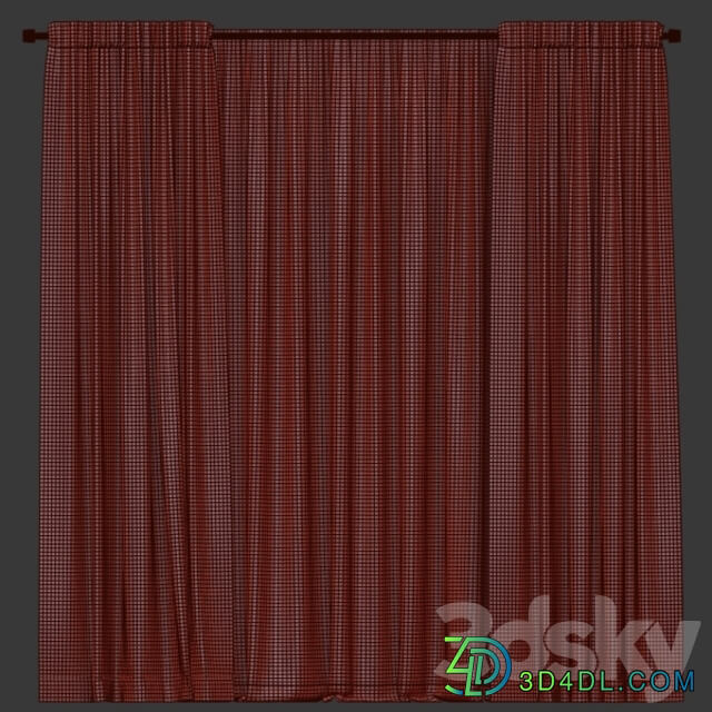 Brown curtains with tulle