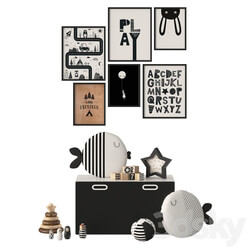 Black and white decor in the nursery Ikea Stuva 3D Models 