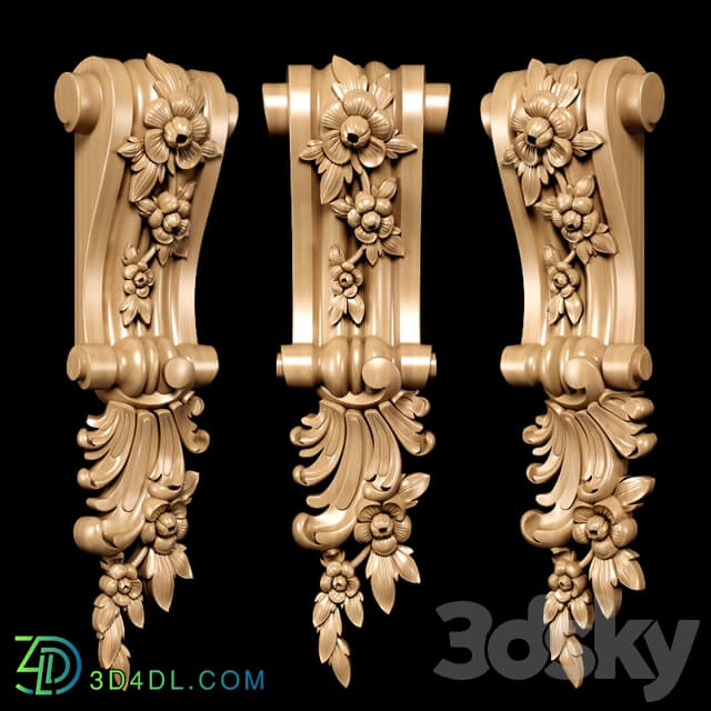 دانلود آبجکت Baroque Style Bracket Model 