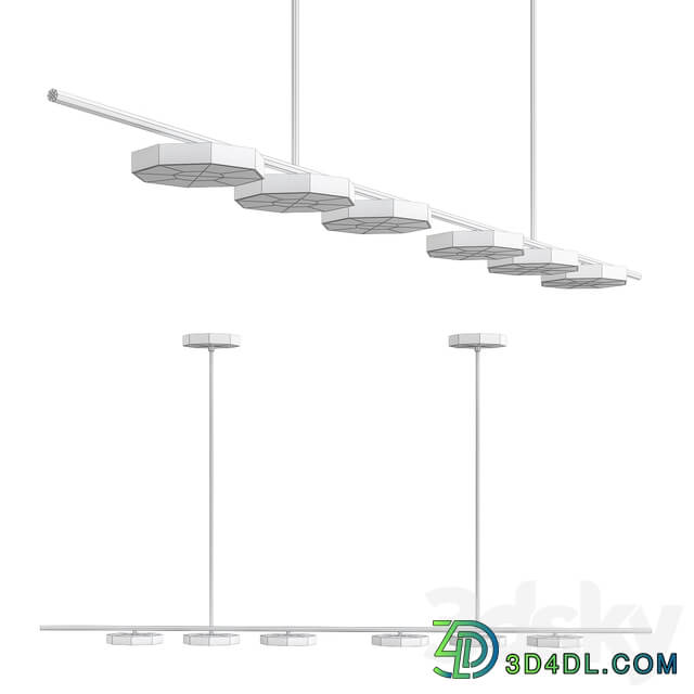 Linear chandelier Pendant light 3D Models