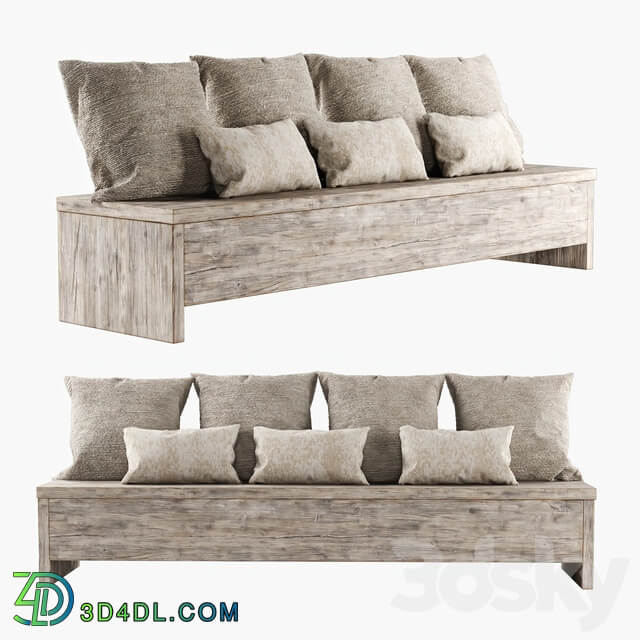 Other Wooden bench with pillows