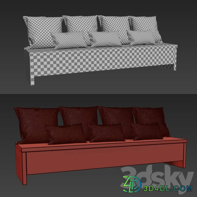 Other Wooden bench with pillows